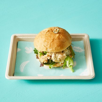 Soft Shell Crab Spider Slider with Togarashi Mayonnaise And Cos  