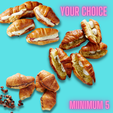 Boxed Sweet & Savoury Filled Petit Croissants - Your Choice Per Piece 
