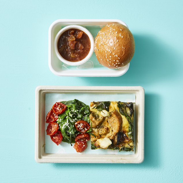 Sautéed Spinach & Vegetable Frittata Plate | Breakfast Delivered Sydney